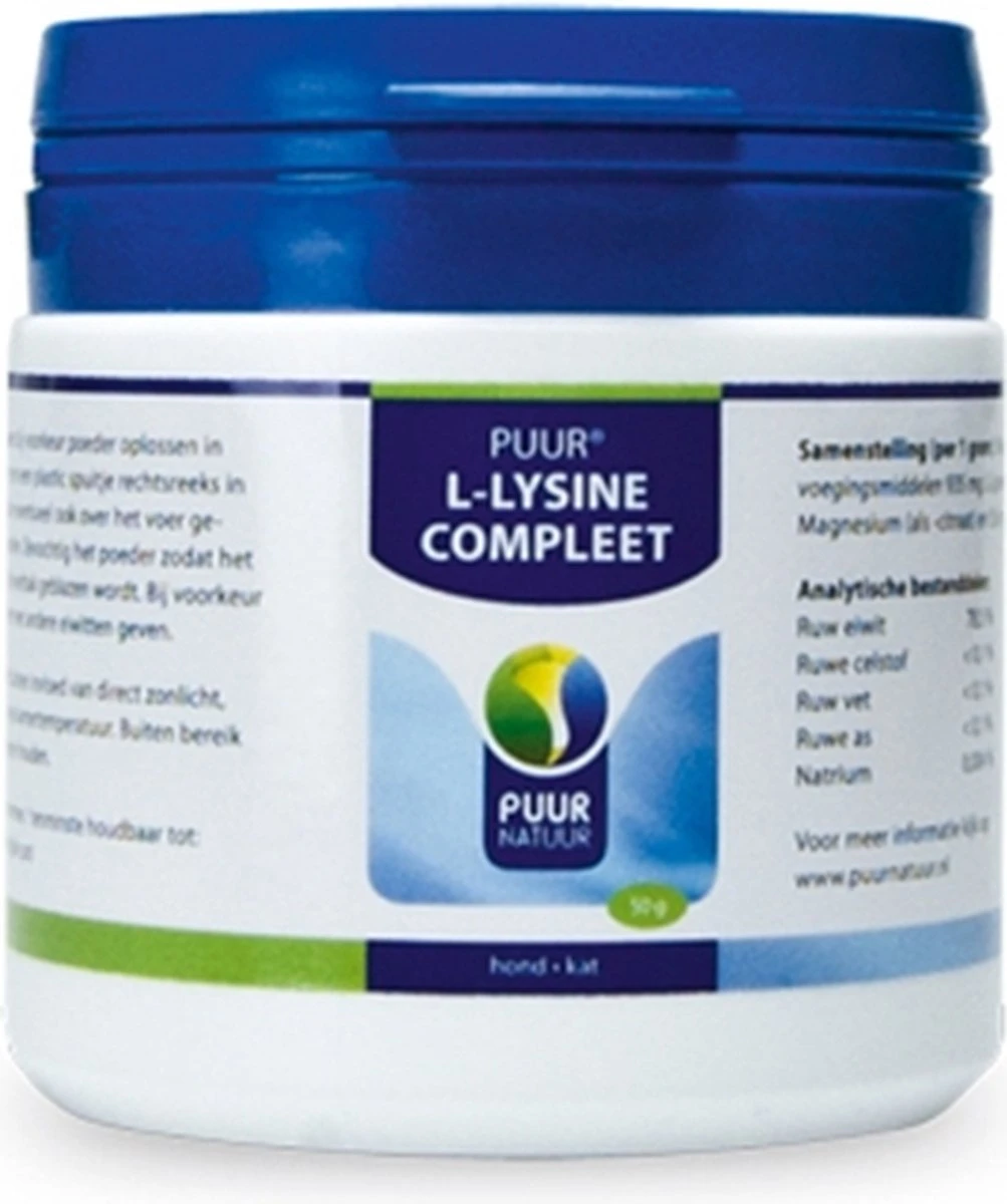 Puur L-lysine Compleet Voor Hond En Kat - 1 St à 50 Gr 7 Puur L-lysine Compleet Voor Hond En Kat - 1 St à 50 Gr - Afbeelding 5