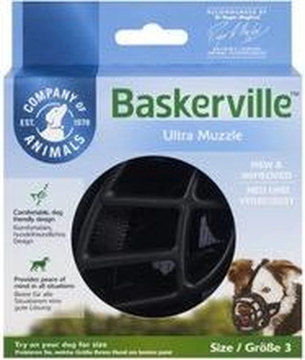 Company Of Animals Baskerville Ultra Muzzle - Muilkorf - Maat 3 (M) - Zwart 14 Company Of Animals Baskerville Ultra Muzzle - Muilkorf - Maat 3 (M) - Zwart - Afbeelding 12