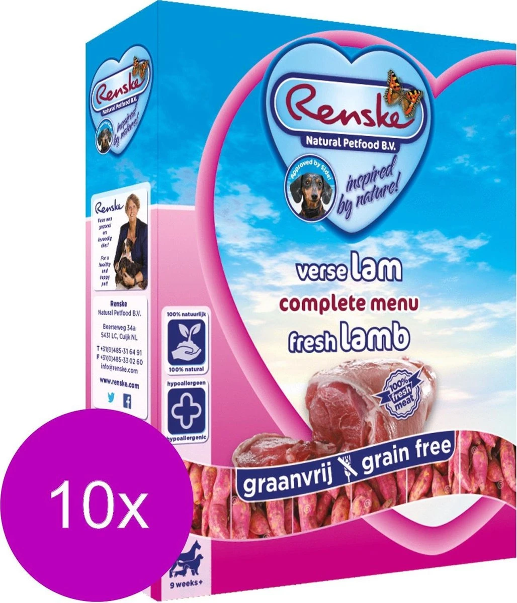 Renske Hond Vers Adult Graanvrij - Lam - Hondenvoer - 10 X 395 G 7 Renske Hond Vers Adult Graanvrij - Lam - Hondenvoer - 10 X 395 G - Afbeelding 5