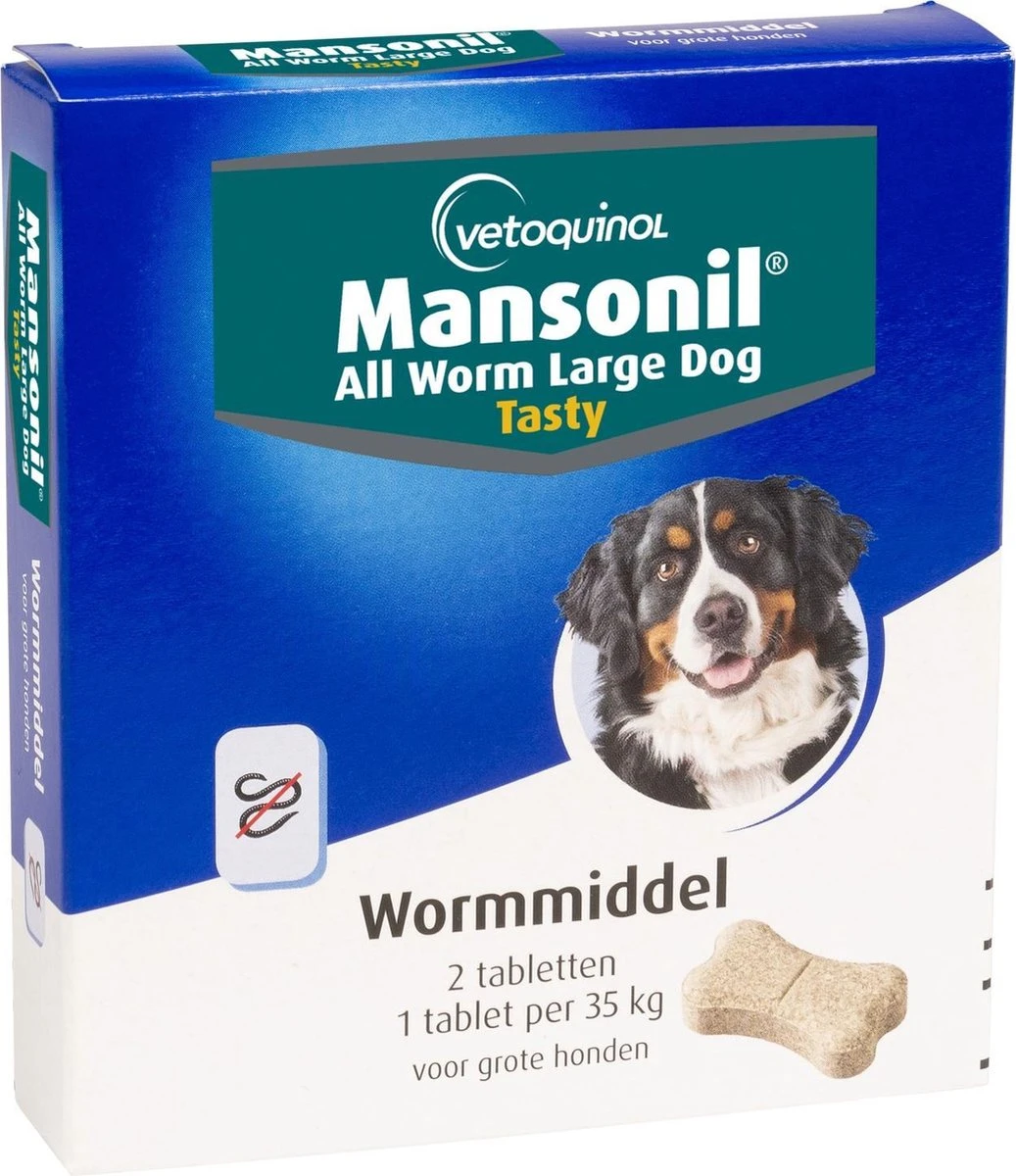 Mansonil All Worm Tasty Ontworming Tabletten Hond 2 Tabletten 6 Mansonil All Worm Tasty Ontworming Tabletten Hond 2 Tabletten - Afbeelding 4