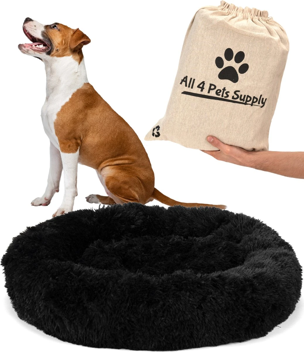 All 4 Pets Supply® Hondenmand Donut - Maat M - Geschikt Voor Honden Tot 50 Cm - Hondenkussen - Zwart 3 All 4 Pets Supply® Hondenmand Donut - Maat M - Geschikt Voor Honden Tot 50 Cm - Hondenkussen - Zwart