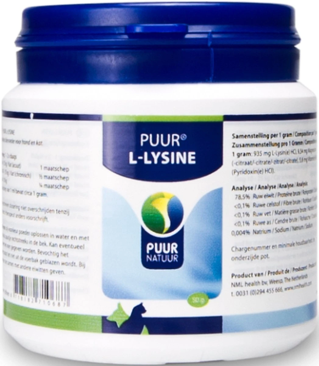 Puur L-lysine Compleet Voor Hond En Kat - 1 St à 50 Gr 11 Puur L-lysine Compleet Voor Hond En Kat - 1 St à 50 Gr - Afbeelding 9