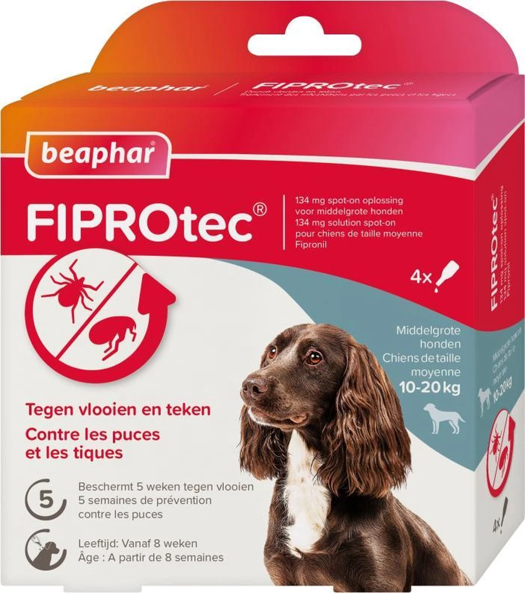 Beaphar Fiprotec Vlooien- En Tekenmiddel Hond 10-20 Kg - 4 Pipetten 18 Beaphar Fiprotec Vlooien- En Tekenmiddel Hond 10-20 Kg - 4 Pipetten - Afbeelding 16