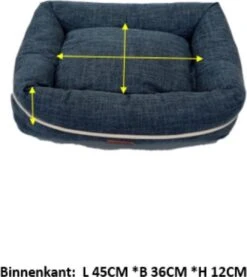 I-CiGO Homy Luxe - Hondenmand - In-kussen Dubbelzijdig Gebruik 70x60xH14cm/Blauw -Exporteren Alles Voor Honden Winkel 1070x1200