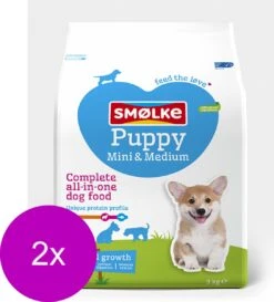 Smolke Puppy Mini-Medium - Hondenvoer - 2 X 3 Kg -Exporteren Alles Voor Honden Winkel 1087x1200