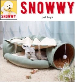 SNOWWY - Kattentunnel Met Kattenmand In één - Origineel En Uniek Design - Kattenhuis - Kattenhuis - Kat Kussen - Kattenbed - Matcha Groen -Exporteren Alles Voor Honden Winkel 1099x1200 6