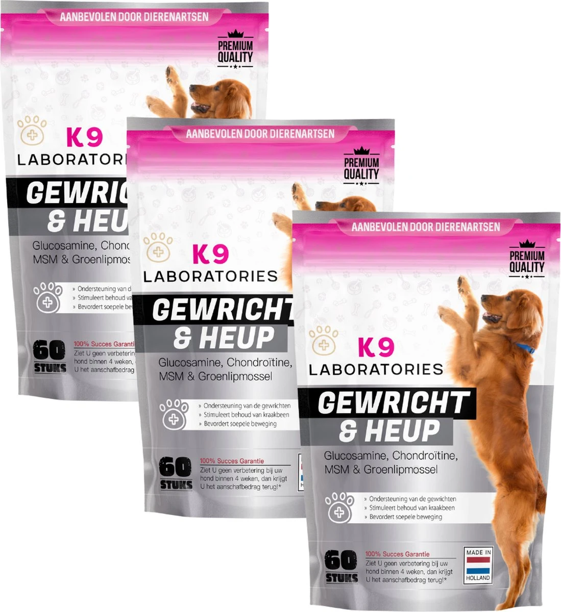 K9 Laboratories - 3 Delig Voordeel Pakket - Gewricht & Heup - 180 Stuks - Voor Honden - Met Artrose - Moeite Met Opstaan - Mankheid - HD - ED - Gewrichtsklachten - Bevat Glucosamine - MSM - Chondorïtine - Groenlipmossel 2 K9 Laboratories - 3 Delig Voordeel Pakket - Gewricht & Heup - 180 Stuks - Voor Honden - Met Artrose - Moeite Met Opstaan - Mankheid - HD - ED - Gewrichtsklachten - Bevat Glucosamine - MSM - Chondorïtine - Groenlipmossel