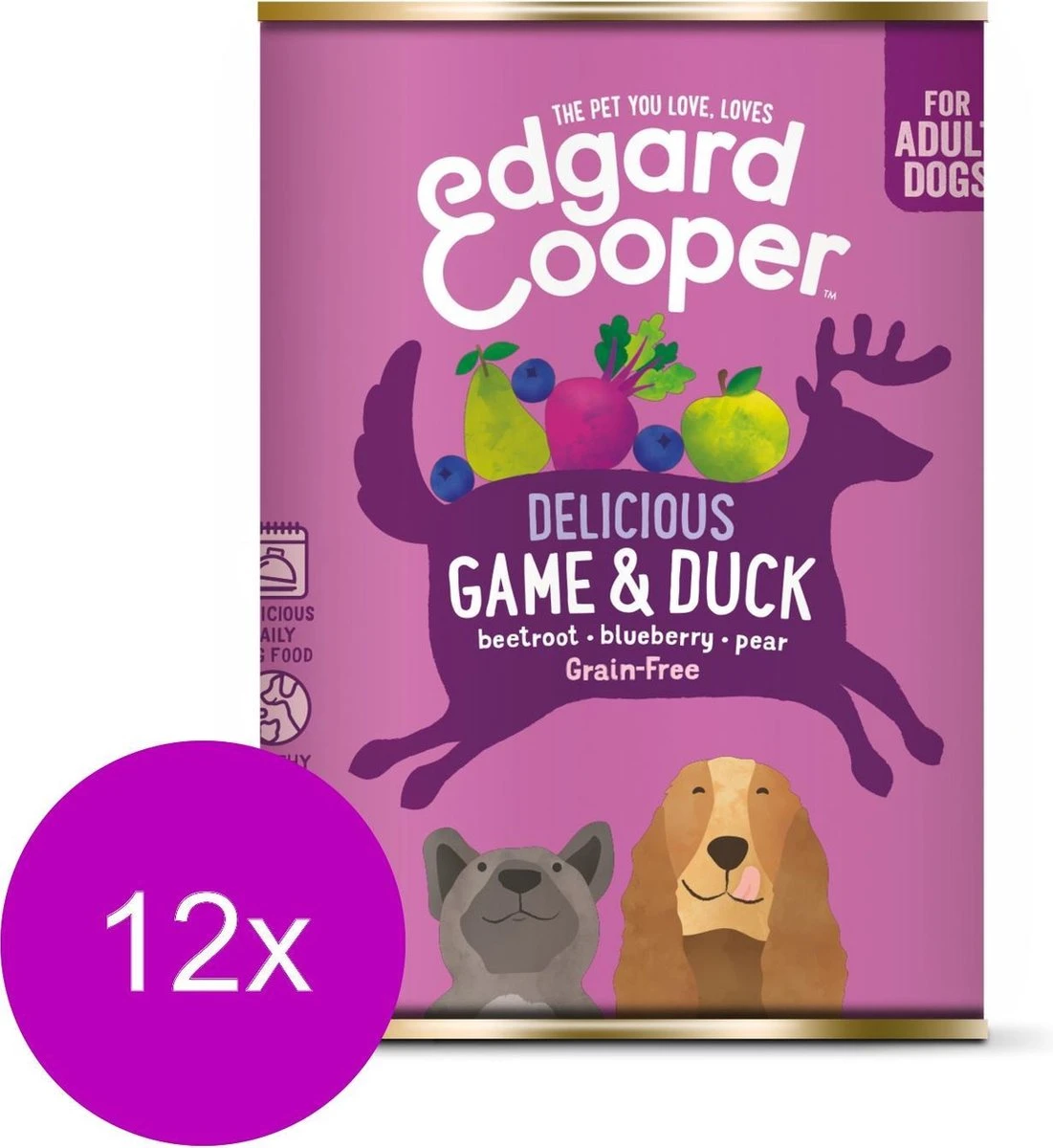 Edgard & Cooper Wild & Eend Blik - Voor Volwassen Honden - Hondenvoer - 12 X 400g 3 Edgard & Cooper Wild & Eend Blik - Voor Volwassen Honden - Hondenvoer - 12 X 400g