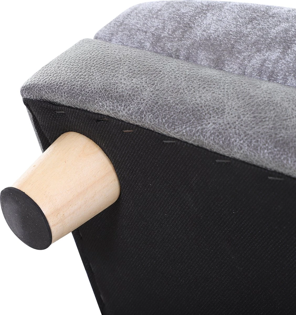 PawHut Hondenbank Huisdierbank Hondenbed Hondenmat Woonkamer PU-leer Kort Pluche Grijs D04-135 4 PawHut Hondenbank Huisdierbank Hondenbed Hondenmat Woonkamer PU-leer Kort Pluche Grijs D04-135 - Afbeelding 2