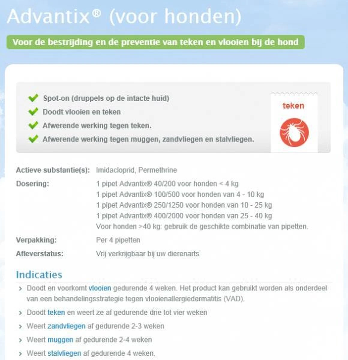 Bayer Advantix Vlooien & Teken Pipetten - Hond 25 Tot 40 Kg - 6 Stuks 8 Bayer Advantix Vlooien & Teken Pipetten - Hond 25 Tot 40 Kg - 6 Stuks - Afbeelding 6