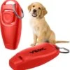 VEDIC® - Luxe Clicker Met Fluit - Clickertraining - Rood - Bevestigingsring - Fluit - Hondentraining