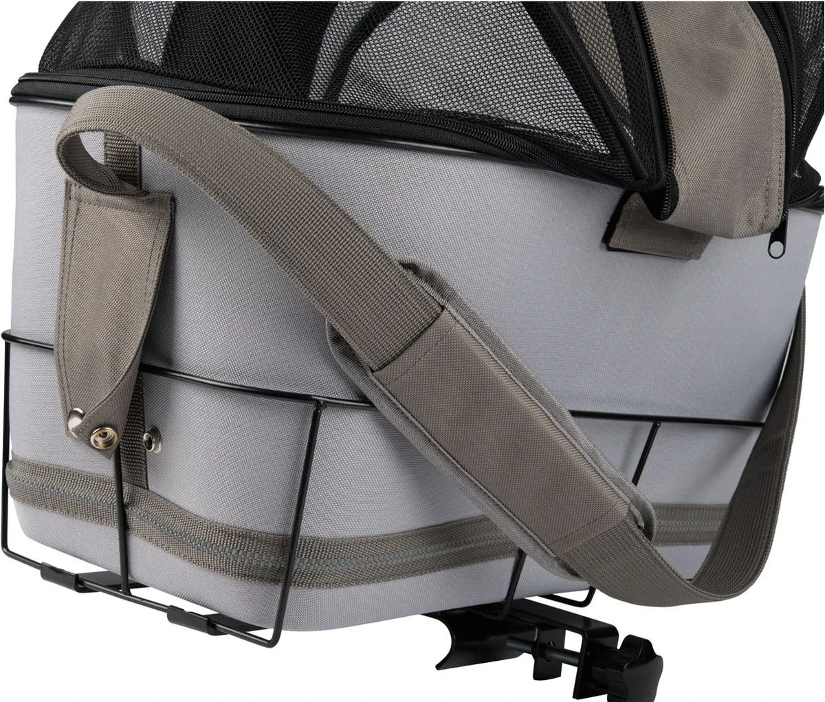 Zoofari Fiets Hondenmand - Max. Belasting: 6 Kg - Met Geïntegreerd Signaaltoon - Ca. 47 X 29 X 45 Cm (l X B X H) - Stevig Metalen Frame Voor Montage Op De Bagagedrager - Met Zijdelingse Gaasafdekkingen Voor Een Goede Luchtcirculatie - Uitneembare Tas 6 Zoofari Fiets Hondenmand - Max. Belasting: 6 Kg - Met Geïntegreerd Signaaltoon - Ca. 47 X 29 X 45 Cm (l X B X H) - Stevig Metalen Frame Voor Montage Op De Bagagedrager - Met Zijdelingse Gaasafdekkingen Voor Een Goede Luchtcirculatie - Uitneembare Tas - Afbeelding 4