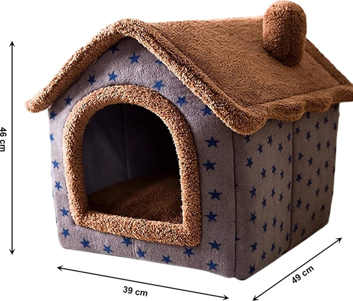 Château Animaux® Hondenhuis - Kattenhuis - 50 X 40x 46 Cm - Dierenhuis - Kattenhok - Hondentent - Hondenhuisjes Voor Binnen - Bruin 8 Château Animaux® Hondenhuis - Kattenhuis - 50 X 40x 46 Cm - Dierenhuis - Kattenhok - Hondentent - Hondenhuisjes Voor Binnen - Bruin - Afbeelding 6