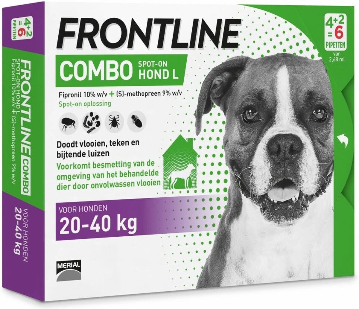 Frontline Combo - L: Van 20 Tot 40 Kg - Anti Vlooienmiddel En Tekenmiddel - Hond - 6 Pipetten 3 Frontline Combo - L: Van 20 Tot 40 Kg - Anti Vlooienmiddel En Tekenmiddel - Hond - 6 Pipetten