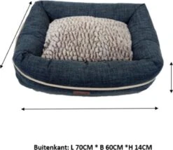 I-CiGO Homy Luxe - Hondenmand - In-kussen Dubbelzijdig Gebruik 70x60xH14cm/Blauw -Exporteren Alles Voor Honden Winkel 1200x1040 4