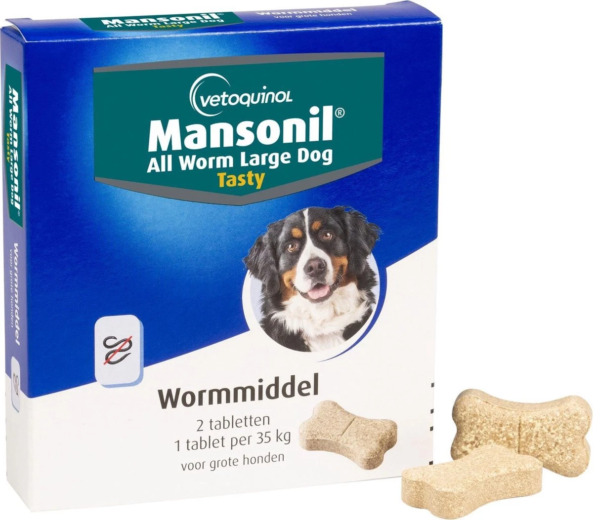 Mansonil All Worm Tasty Ontworming Tabletten Hond 2 Tabletten 5 Mansonil All Worm Tasty Ontworming Tabletten Hond 2 Tabletten - Afbeelding 3