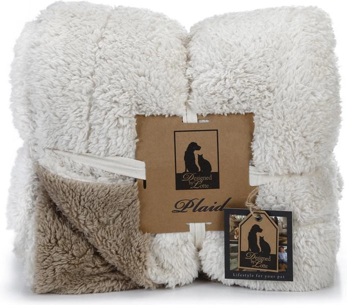 Designed By Lotte Wush - Hondendeken - Beige/Bruin - 150x125 Cm 3 Designed By Lotte Wush - Hondendeken - Beige/Bruin - 150x125 Cm