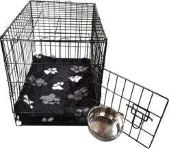 Benchkussen Teddy Zwart Voetprint - Maat 4 - 90x60 CM