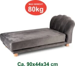 Maxxpro Katten- En Hondenbank - Grijs - Verhoogd Met Houten Poten - Fluweel Materiaal - 90 X 44 X 34 Cm - Huisdieren Tot 80 KG -Exporteren Alles Voor Honden Winkel 1200x1056 5