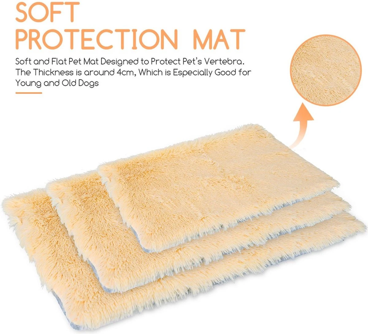 Nobleza Fluffy Benchkussen - Dierenkussen - Hondenkussen - Kattenkussen - Benchmat - Dierenmat - Hondenmat - Kattenmat - Crème - Maat L 4 Nobleza Fluffy Benchkussen - Dierenkussen - Hondenkussen - Kattenkussen - Benchmat - Dierenmat - Hondenmat - Kattenmat - Crème - Maat L - Afbeelding 2