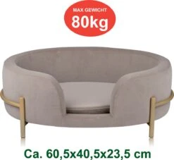 Maxxpro Pet Bed - Huisdieren Tot 80KG - Zacht Fluwelen Kussen - Verhoogd Katten- En Hondenbed - Grijs - 60,5 X 40,5 X 23,5 Cm -Exporteren Alles Voor Honden Winkel 1200x1103 2