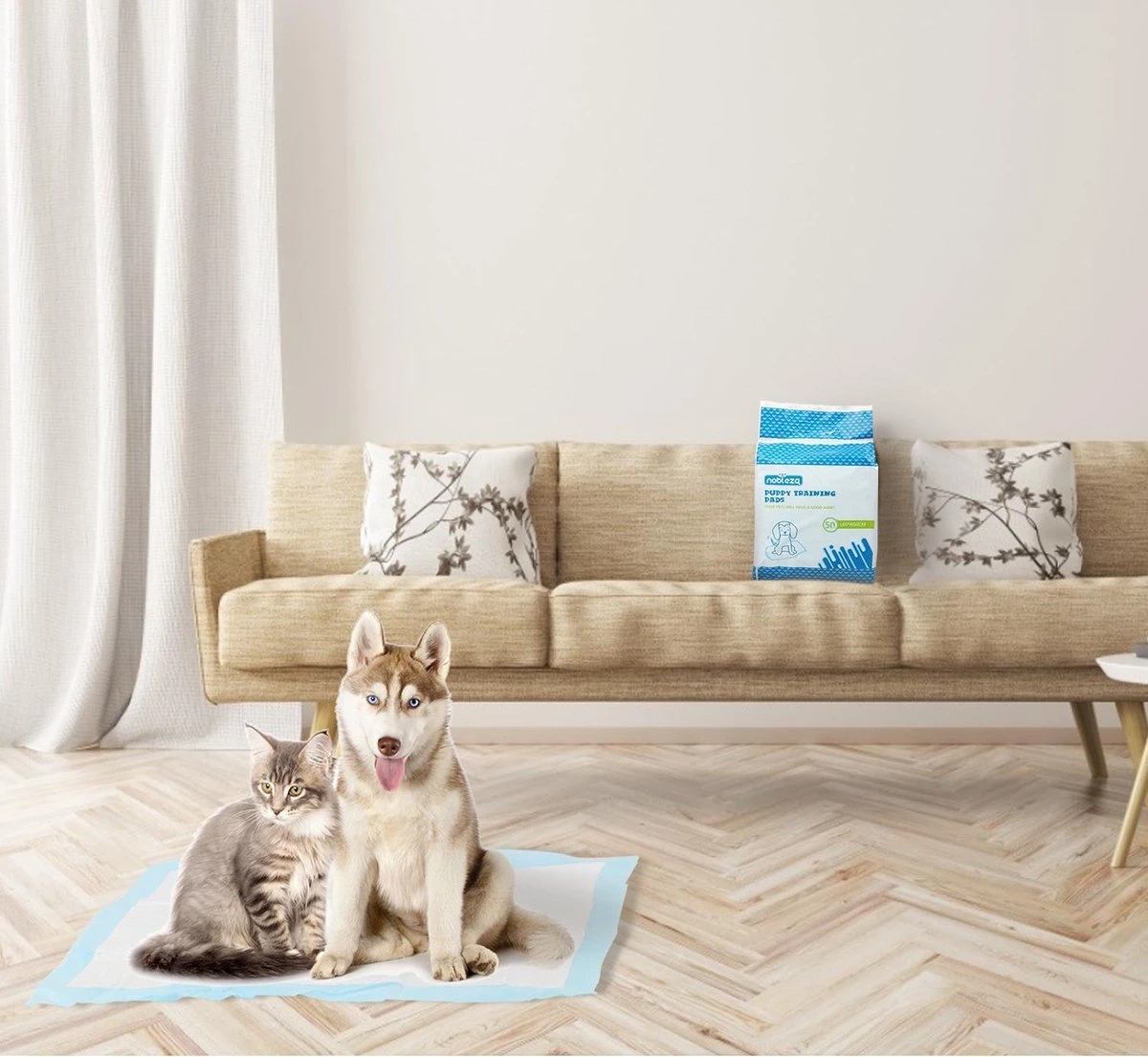 Nobleza 48DHD - Puppy Training Pads - 60 X 40 Cm - Zindelijkheidstraining - 50 Stuks 6 Nobleza 48DHD - Puppy Training Pads - 60 X 40 Cm - Zindelijkheidstraining - 50 Stuks - Afbeelding 4