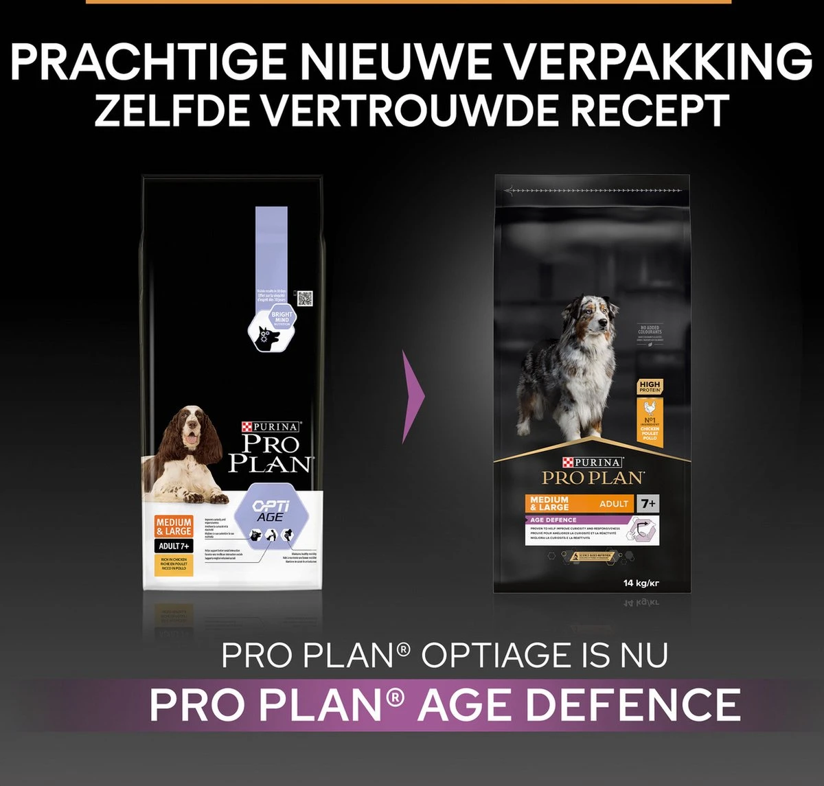 Pro Plan Medium & Large Adult 7+ (Senior) Age Defence - Honden Droogvoer- Kip - 14 Kg 6 Pro Plan Medium & Large Adult 7+ (Senior) Age Defence - Honden Droogvoer- Kip - 14 Kg - Afbeelding 4