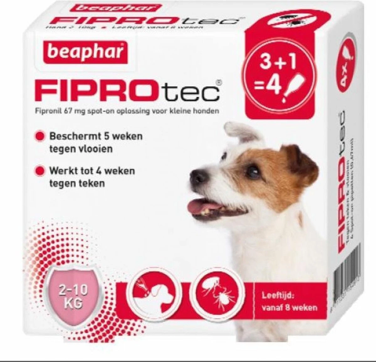 Beaphar Fiprotec Anti Vlooien En Teken Druppels 2 - 10 Kg 3 + 1 Stuks 3 Beaphar Fiprotec Anti Vlooien En Teken Druppels 2 - 10 Kg 3 + 1 Stuks