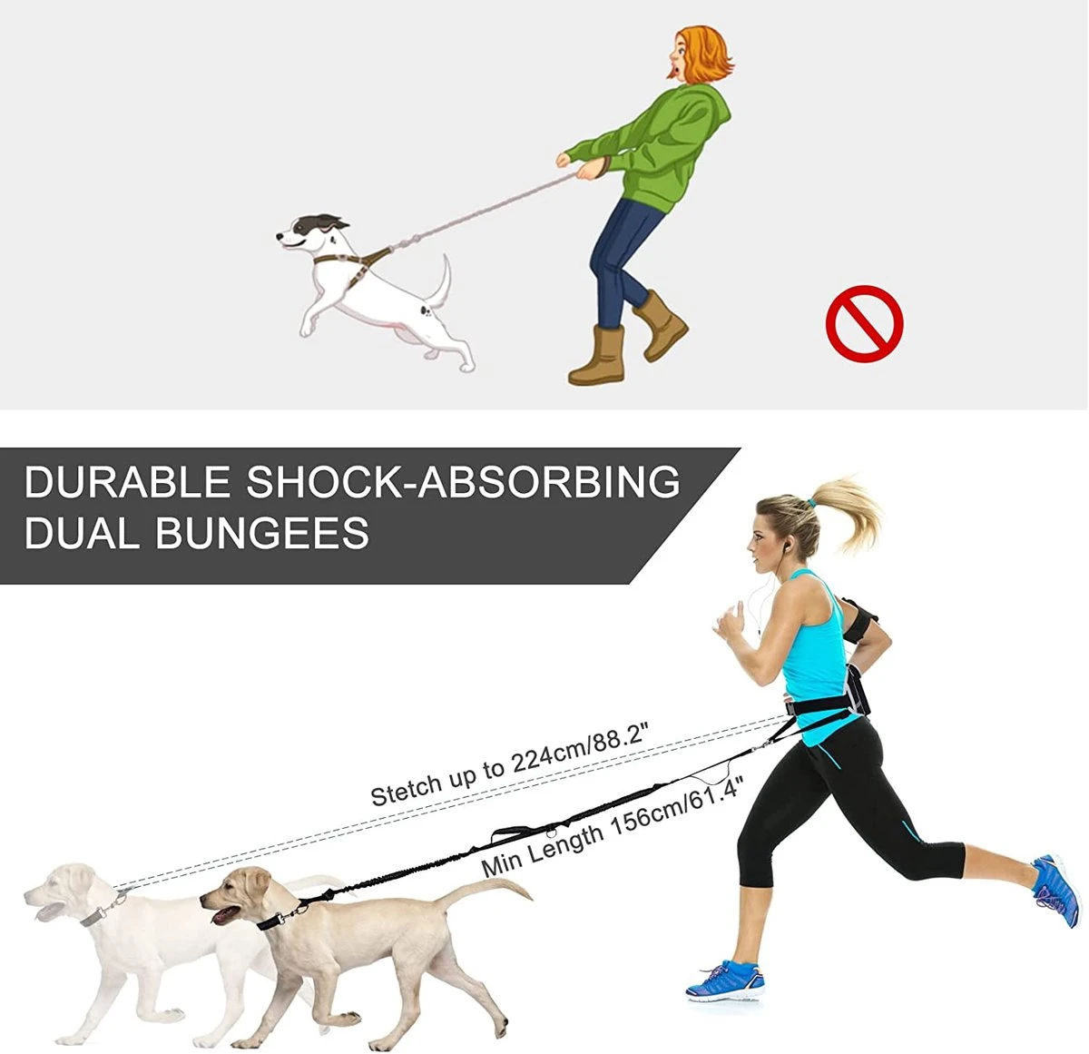 BOTC Looplijn Hond Met Heupriem Voor Hardlopen - Hondenriem - Zwart 11 BOTC Looplijn Hond Met Heupriem Voor Hardlopen - Hondenriem - Zwart - Afbeelding 9