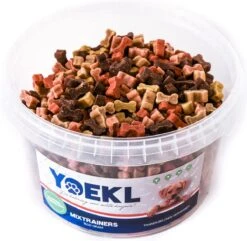 YOEKL Mixtrainers 1500 Gram Voordeelemmer - Kip/Lam/Rund/Vis Hondensnacks - Beloningssnoep - Trainingssnoep -Exporteren Alles Voor Honden Winkel 1200x1172 3