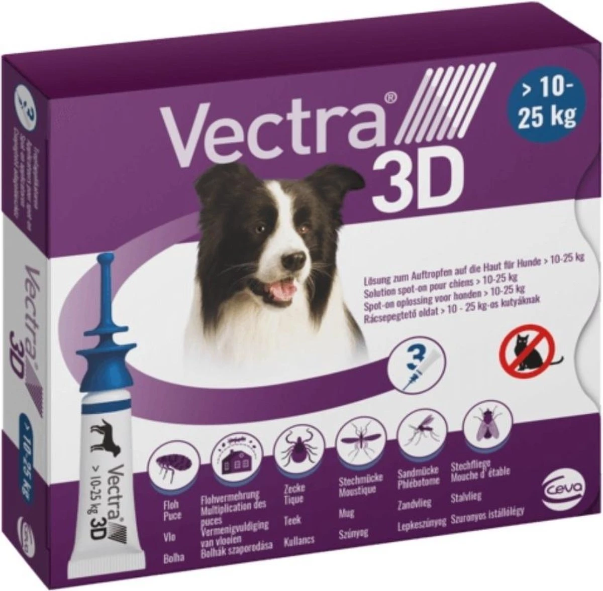 VECTRA 3D Hond - 10 Tot 25 Kg - Anti Vlooien- En Tekendruppels - 3 Pipetten 3 VECTRA 3D Hond - 10 Tot 25 Kg - Anti Vlooien- En Tekendruppels - 3 Pipetten