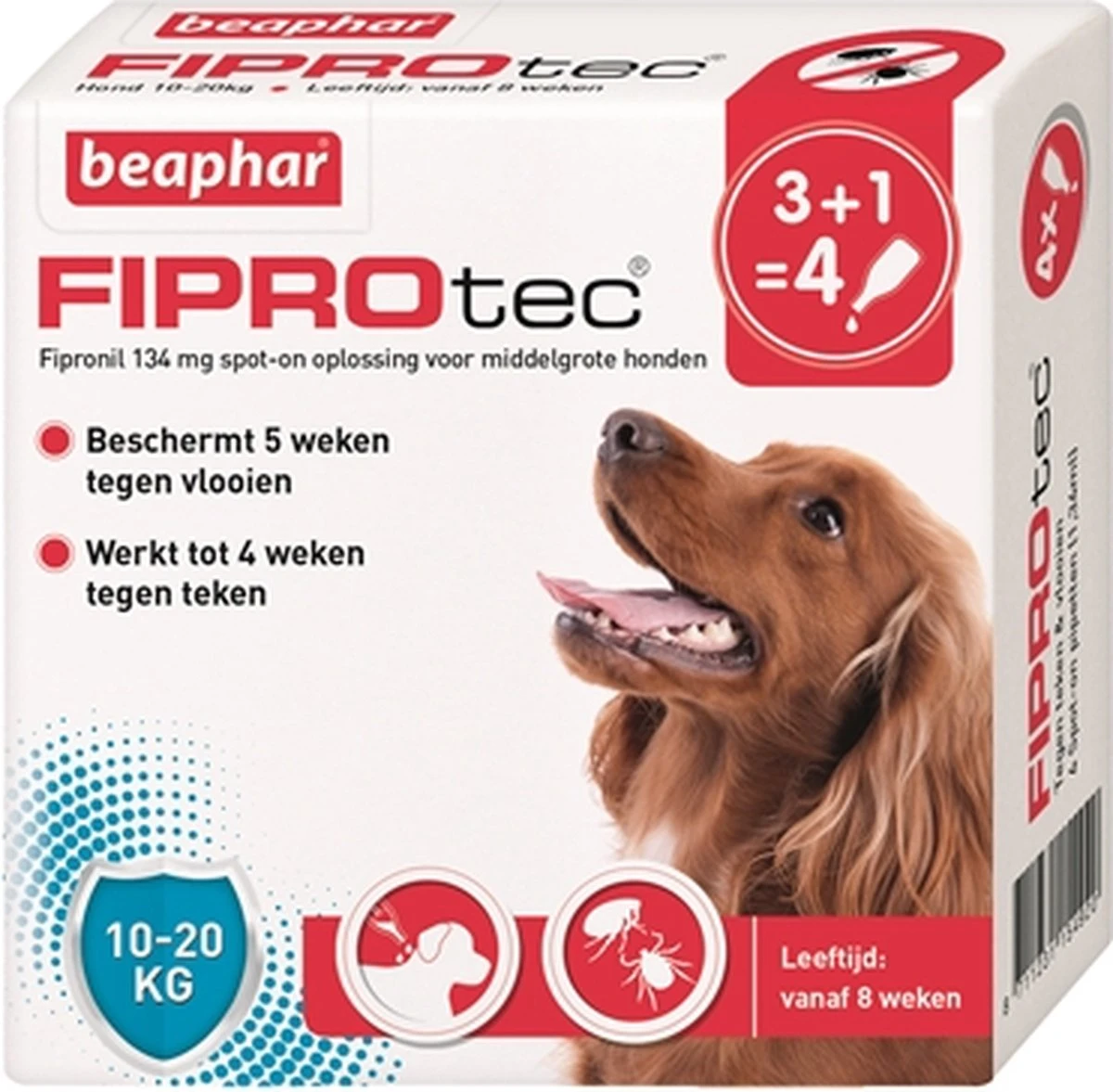 Beaphar Fiprotec Vlooien- En Tekenmiddel Hond 10-20 Kg - 4 Pipetten 7 Beaphar Fiprotec Vlooien- En Tekenmiddel Hond 10-20 Kg - 4 Pipetten - Afbeelding 5