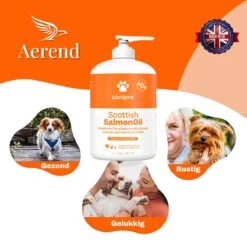 Aerend - Zalmolie Voor Honden En Katten - Zanipro® 500 Ml - 100% Visolie Op Schotse Zalmolie - Glanzende Vacht - Voedingssupplement - Anti-jeuk - Gezonde Bron Van Omega 3, 6 & 9 - Behandeling Voor Fretten En Paarden -Exporteren Alles Voor Honden Winkel 1200x1180
