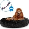 Pawzle Hondenmand - Donut Hondenkussen - Kattenmand - Bed Voor Honden & Katten - Wasbaar - 120cm - Zwart