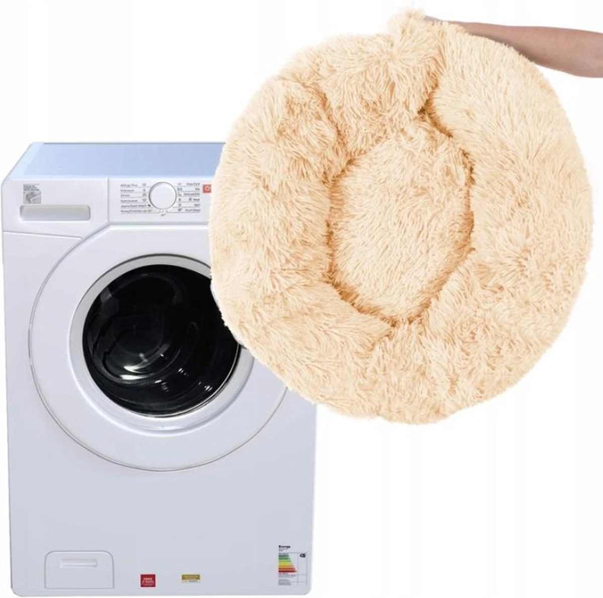 Springos Hondenmand | Superzacht En Luxe | Wasbaar | Donut | Fluffy | Hondenkussen |40 CM | Ecru 6 Springos Hondenmand | Superzacht En Luxe | Wasbaar | Donut | Fluffy | Hondenkussen |40 CM | Ecru - Afbeelding 4