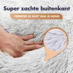 Pet Perfect Donut Hondenmand - 80cm - Fluffy Hondenkussen - Hondenbed - Créme/Bruin -Exporteren Alles Voor Honden Winkel 1200x1200 1048