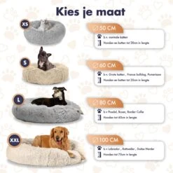 Pet Perfect Donut Hondenmand - 80cm - Fluffy Hondenkussen - Hondenbed - Créme/Bruin -Exporteren Alles Voor Honden Winkel 1200x1200 1052
