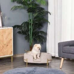 PawHut Huisdierenbank Hondenbank Kattenbank Zacht Rugleuning Metalen Poten Grijs D04-166 -Exporteren Alles Voor Honden Winkel 1200x1200 1082