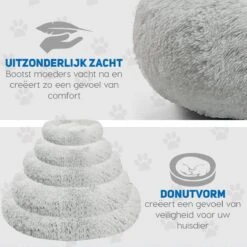 Pawzle Hondenmand - Donut Hondenkussen - Kattenmand - Bed Voor Honden & Katten - Wasbaar - 100cm - Grijs -Exporteren Alles Voor Honden Winkel 1200x1200 1143