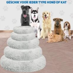 Pawzle Hondenmand - Donut Hondenkussen - Kattenmand - Bed Voor Honden & Katten - Wasbaar - 100cm - Grijs -Exporteren Alles Voor Honden Winkel 1200x1200 1145