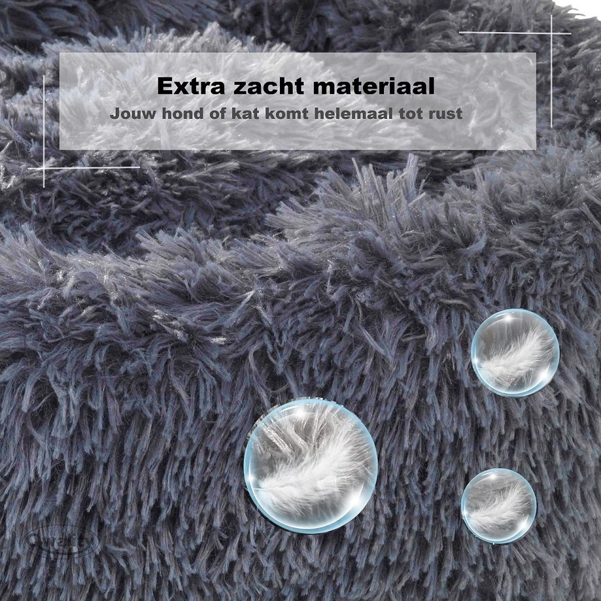 Hondenmand Donut – 60 Cm - Honden Mand – Pluche – Fluffy – Extra Zacht - Hondenkussen – Kattenkussen – Bed - Wasbaar Met Rits – Hondenmanden – Rond – Bank – Grijs - Qwality 5 Hondenmand Donut – 60 Cm - Honden Mand – Pluche – Fluffy – Extra Zacht - Hondenkussen – Kattenkussen – Bed - Wasbaar Met Rits – Hondenmanden – Rond – Bank – Grijs - Qwality - Afbeelding 3