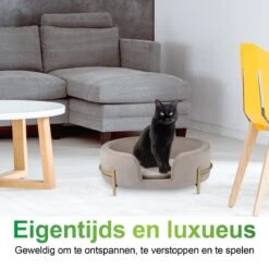 Maxxpro Pet Bed - Huisdieren Tot 80KG - Zacht Fluwelen Kussen - Verhoogd Katten- En Hondenbed - Grijs - 60,5 X 40,5 X 23,5 Cm -Exporteren Alles Voor Honden Winkel 1200x1200 1335