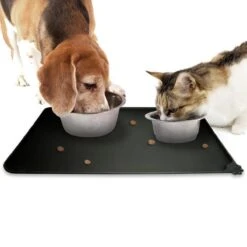 Winkrs - Placemat Voor Voerbak Van Hond Of Kat Huisdieren - Zwart Siliconen Waterdicht