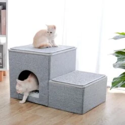 2-in-1 Hondenhuis & Hondentrap - Voor Binnen - Huisdieren Huisje - Hondenmand - Kattenmand - 67.5x40x37.5 Cm - Grijs -Exporteren Alles Voor Honden Winkel 1200x1200 1384