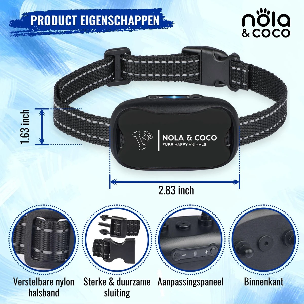 Nola & Coco® Oplaadbare Anti Blafband - 4 Kleuren - Zonder Schok - Waterdichte Diervriendelijke Blaf Halsband - Opvoedingshalsband - Voor Grote En Kleine Honden - Lichte Vibratie En Geluid - 3 Tot 60kg 9 Nola & Coco® Oplaadbare Anti Blafband - 4 Kleuren - Zonder Schok - Waterdichte Diervriendelijke Blaf Halsband - Opvoedingshalsband - Voor Grote En Kleine Honden - Lichte Vibratie En Geluid - 3 Tot 60kg - Afbeelding 7