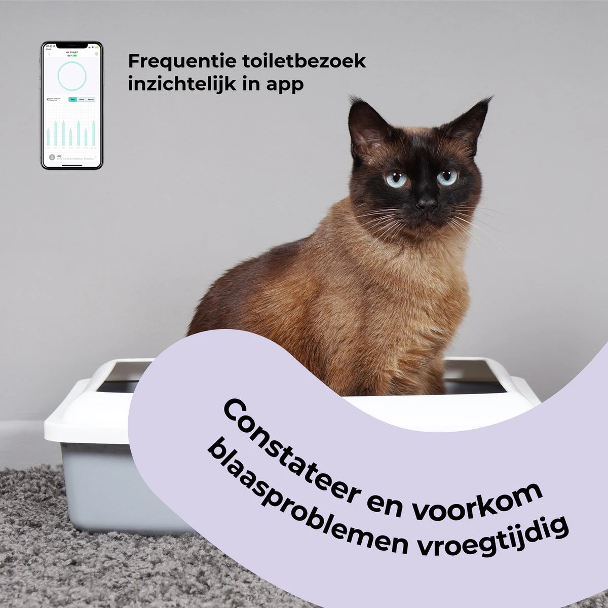 Pettadore Air Insight - Kattenbak Geurverdrijver & Teller - Actieve Zuurstof En Ionen - Oplaadbaar - Met App 7 Pettadore Air Insight - Kattenbak Geurverdrijver & Teller - Actieve Zuurstof En Ionen - Oplaadbaar - Met App - Afbeelding 5