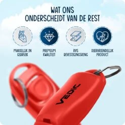 VEDIC® - Luxe Clicker Met Fluit - Clickertraining - Rood - Bevestigingsring - Fluit - Hondentraining -Exporteren Alles Voor Honden Winkel 1200x1200 392