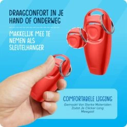 VEDIC® - Luxe Clicker Met Fluit - Clickertraining - Rood - Bevestigingsring - Fluit - Hondentraining -Exporteren Alles Voor Honden Winkel 1200x1200 393