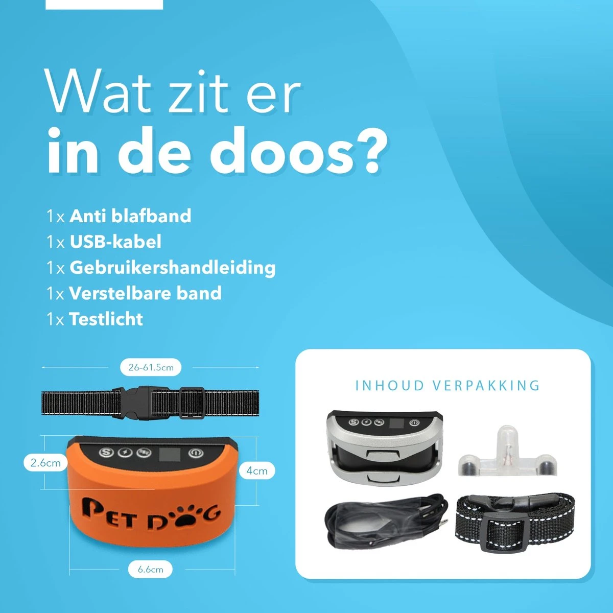 PET DOG® | Anti Blafband Voor Honden | 3 T/m 60 Kg | Oplaadbaar | Anti Blaf Band | Trainingsband | Vibratie En Geluid | Diervriendelijk | Shock Aan/uit Instelbaar 5 PET DOG® | Anti Blafband Voor Honden | 3 T/m 60 Kg | Oplaadbaar | Anti Blaf Band | Trainingsband | Vibratie En Geluid | Diervriendelijk | Shock Aan/uit Instelbaar - Afbeelding 3