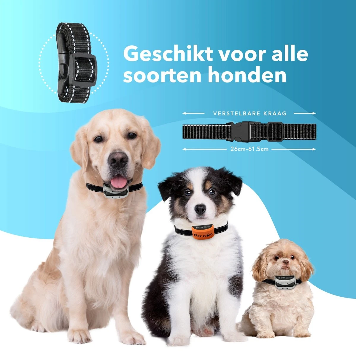 PET DOG® | Anti Blafband Voor Honden | 3 T/m 60 Kg | Oplaadbaar | Anti Blaf Band | Trainingsband | Vibratie En Geluid | Diervriendelijk | Shock Aan/uit Instelbaar 6 PET DOG® | Anti Blafband Voor Honden | 3 T/m 60 Kg | Oplaadbaar | Anti Blaf Band | Trainingsband | Vibratie En Geluid | Diervriendelijk | Shock Aan/uit Instelbaar - Afbeelding 4